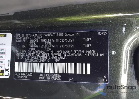 2025 Lexus Rx 350H Luxury from USA, damaged, VIN 2T2BBMCA2SC090710